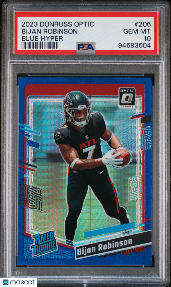 2023 Panini Donruss Optic Bijan Robinson #206 PSA 10 Football