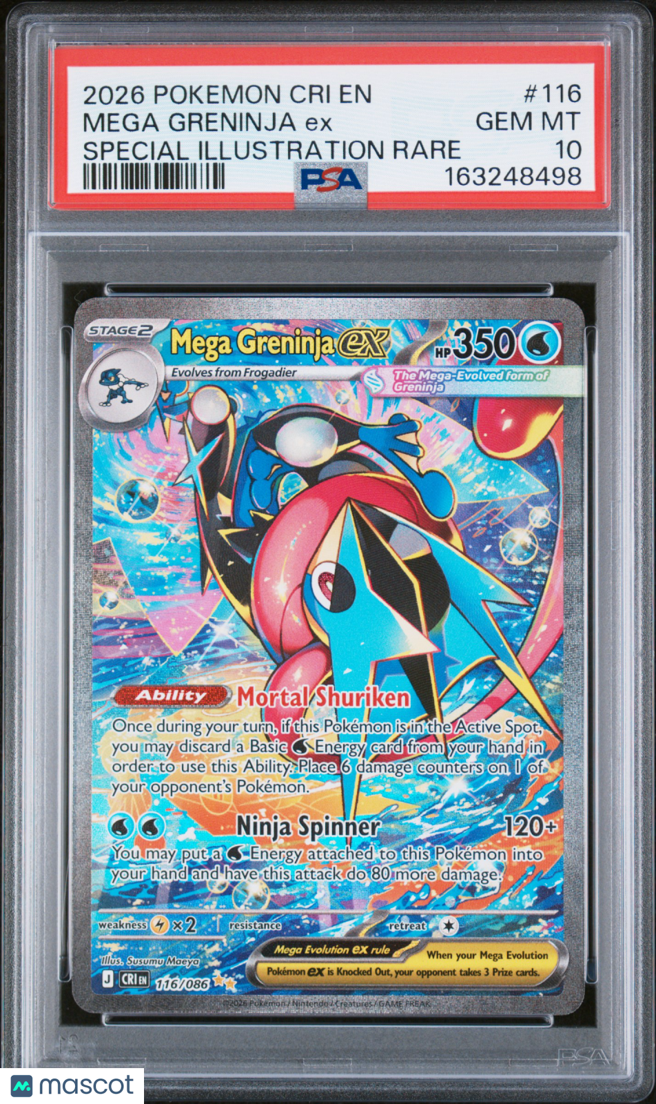 2026 Pokemon Cri EN-Chaos Rising Mega Greninja EX #116 SAR PSA 10