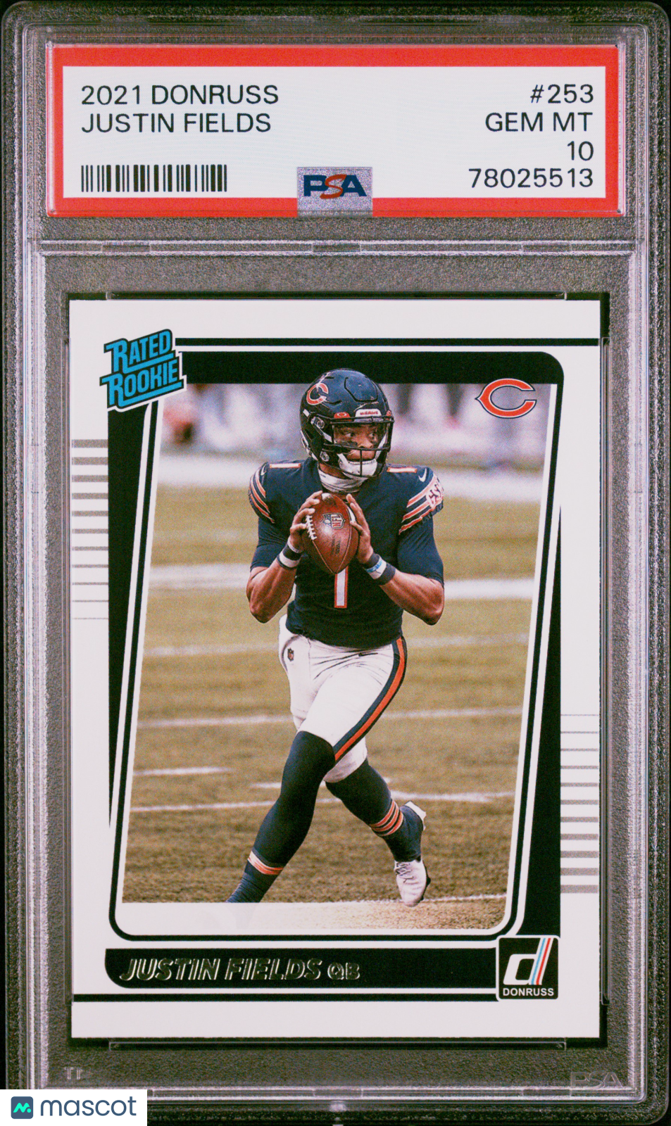 2021 Panini Donruss Justin Fields Rated Rookie #253 PSA 10 Chicago Bears