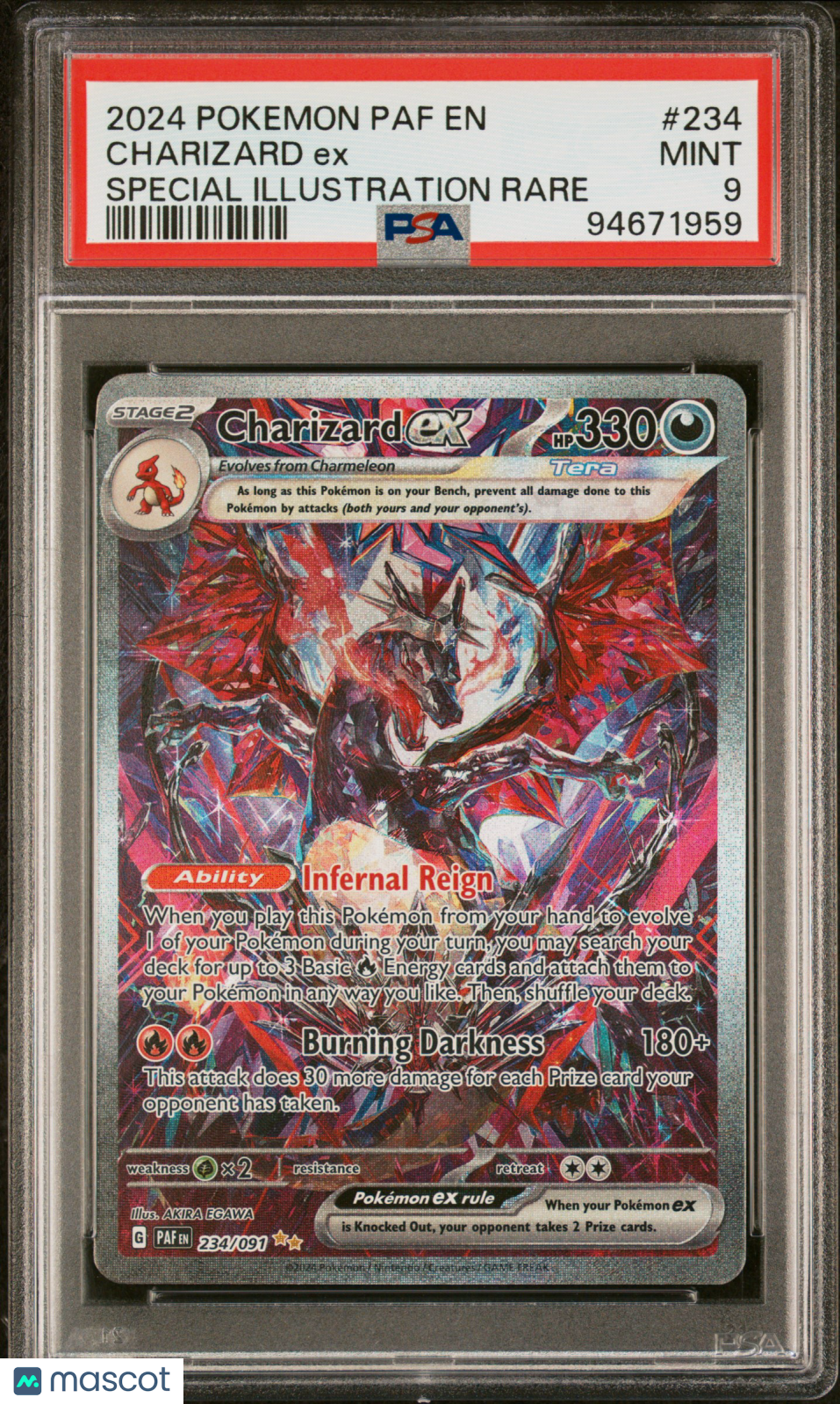 2024 Pokemon Paldean Fates Charizard EX #234 SIR PSA 9 MINT