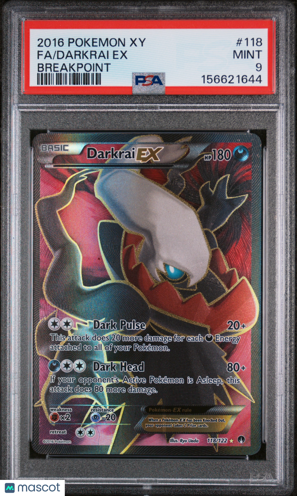 2016 Pokemon Xy Breakpoint Darkrai EX #118 Breakpoint Fa PSA 9