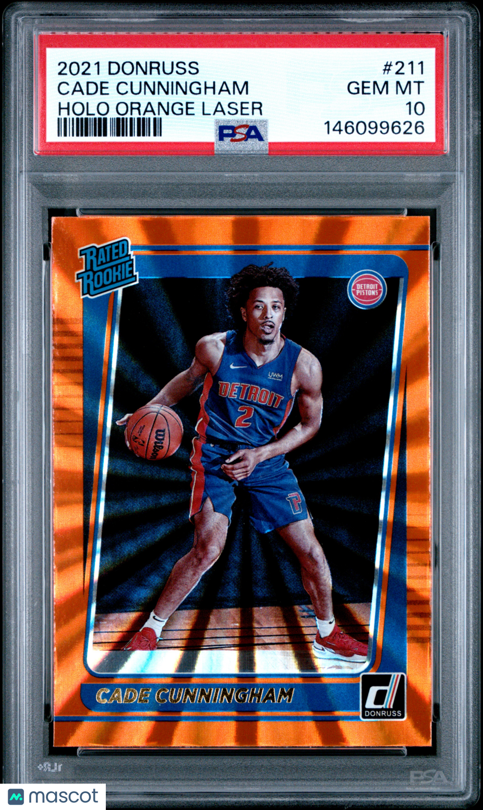 2021 Panini Donruss Cade Cunningham Holo Orange Laser #211 PSA 10