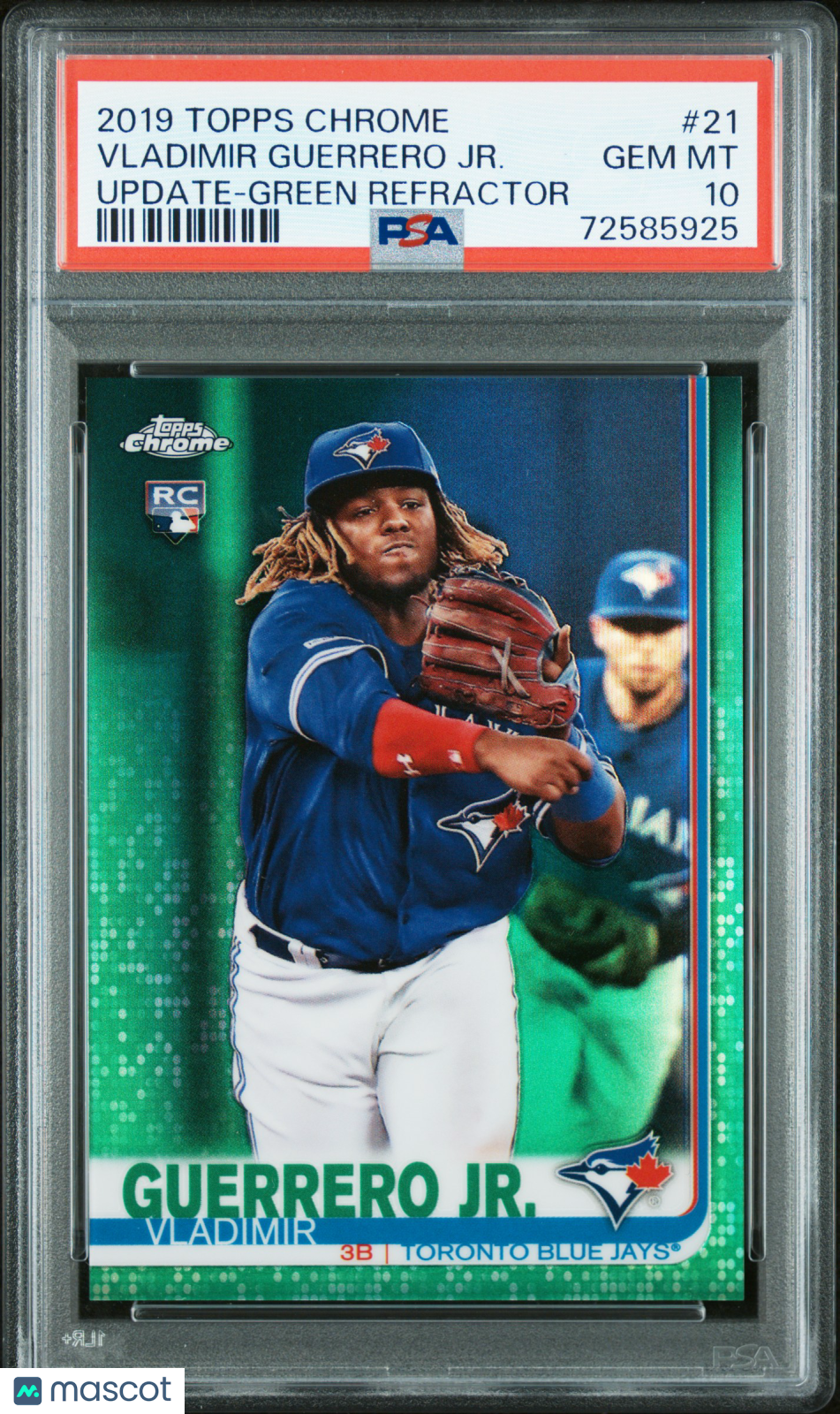 2019 Topps Chrome Update Vladimir Guerrero JR. Green Refractor #21 PSA 10 /99