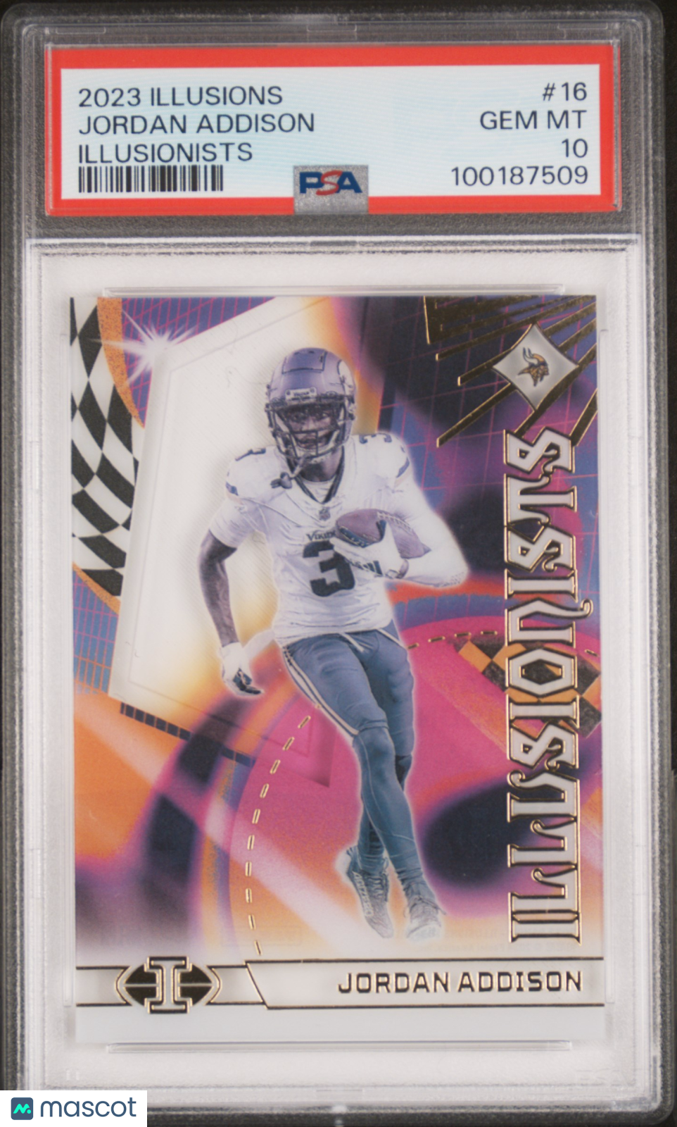 2023 Illusions Illusionists Jordan Addison #16 PSA 10 GEM MINT Minnesota Vikings