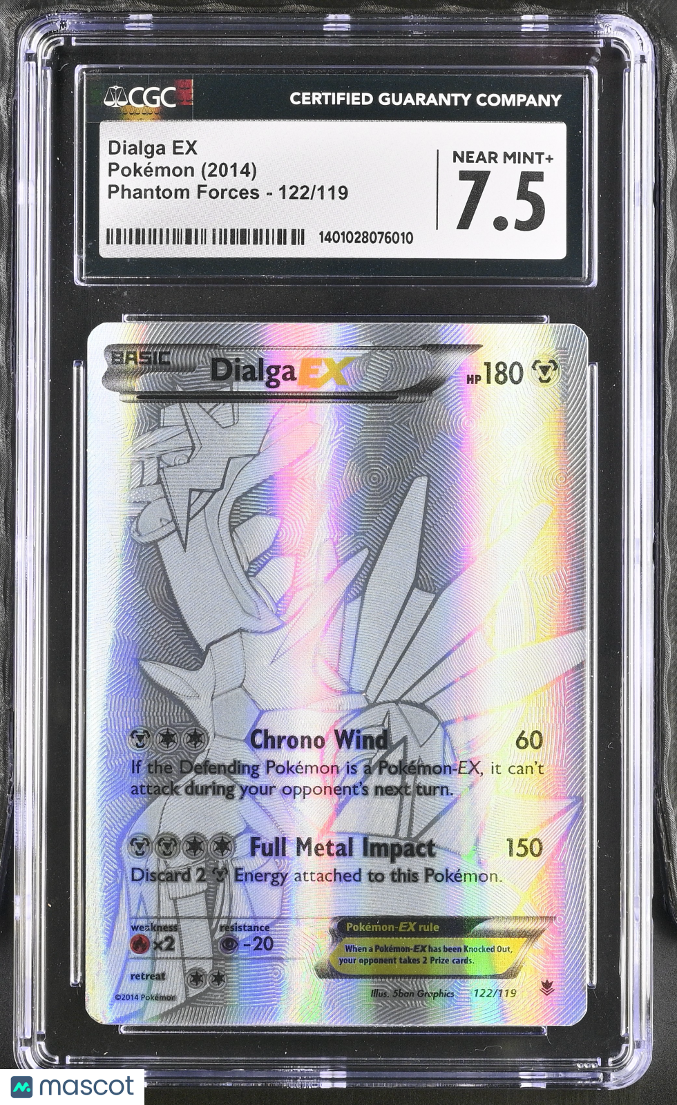 2014 Pokemon Phantom Forces Dialga EX #122/119 English CGC 7.5