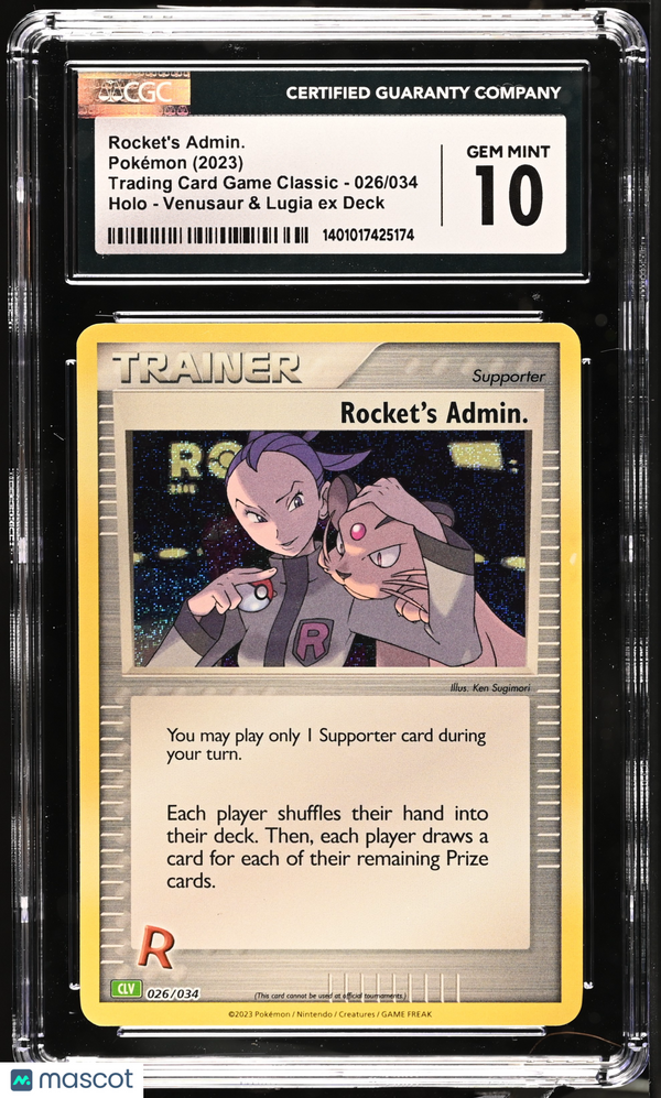 2023 Pokemon Trading Card Game Classic Rocket's Admin. #026/034 CGC 10 GEM MINT