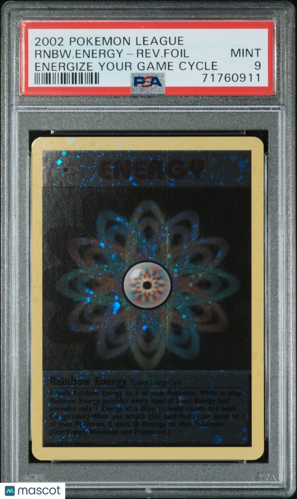 2002 Pokemon Rainbow Energy Reverse Foil PSA 9