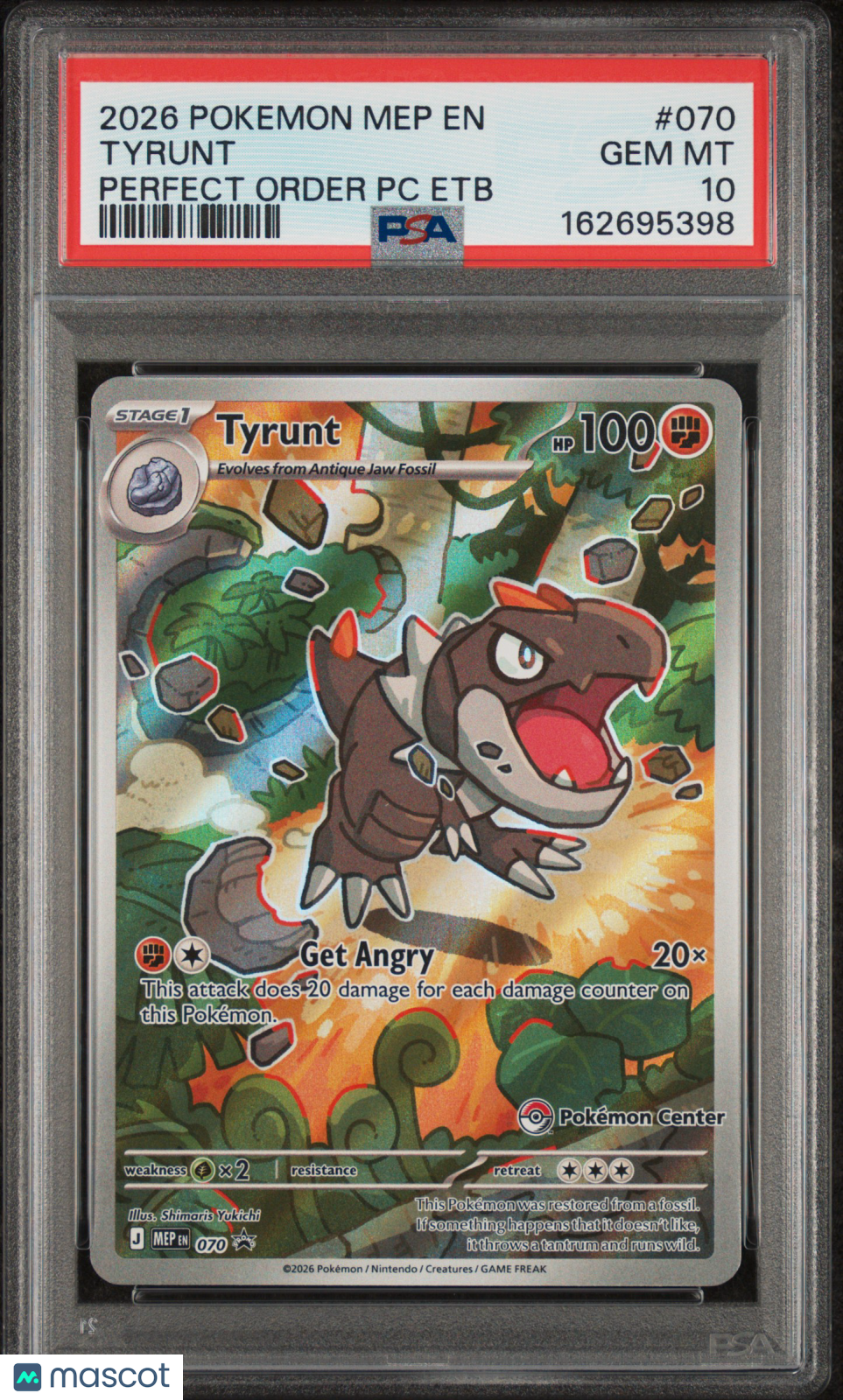 2026 Pokemon ME Black Star Promo Tyrunt #070 Perfect Order PC Etb PSA 10