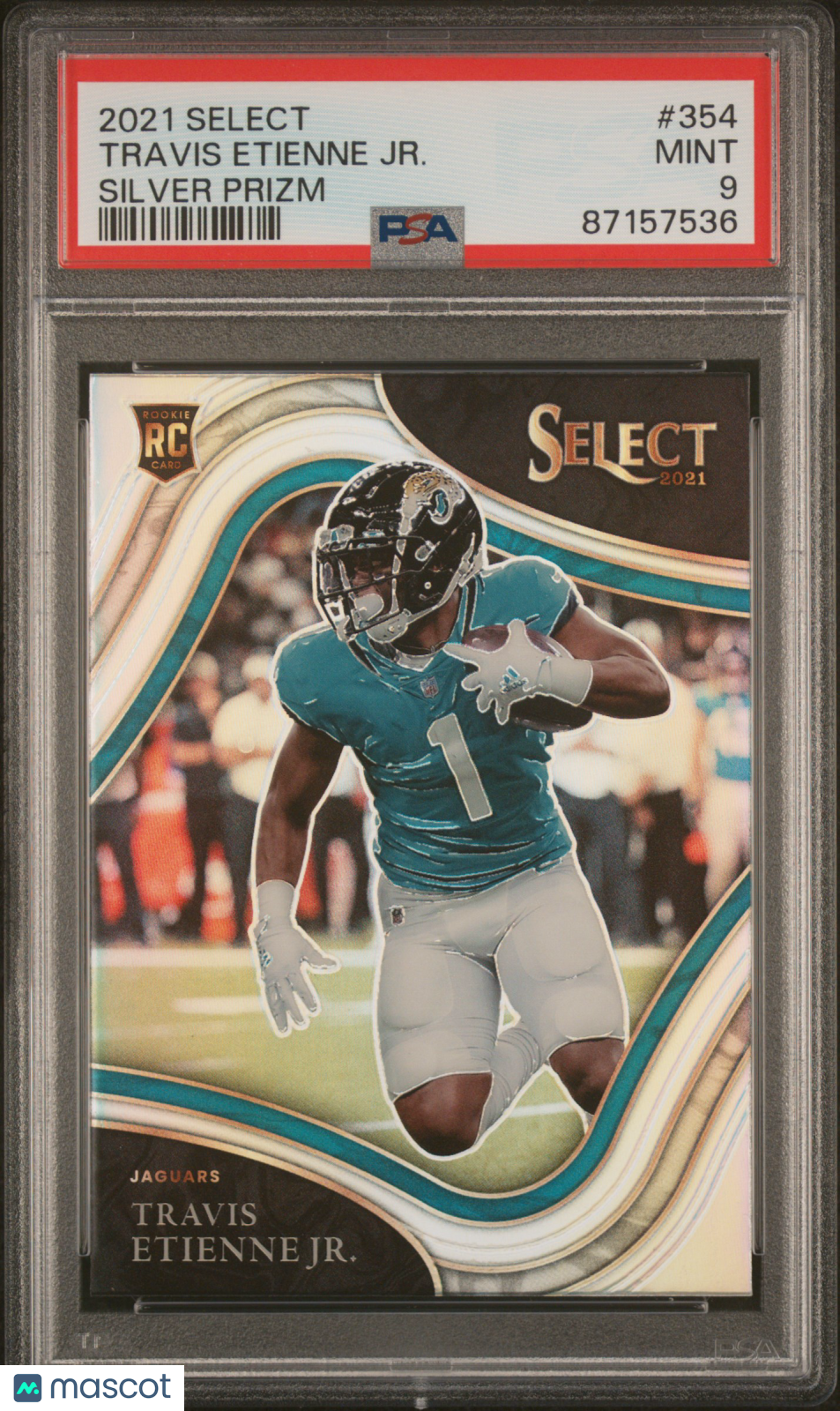 2021 Select Travis Etienne JR. Silver Prizm Rookie #354 PSA 9 MINT Jaguars
