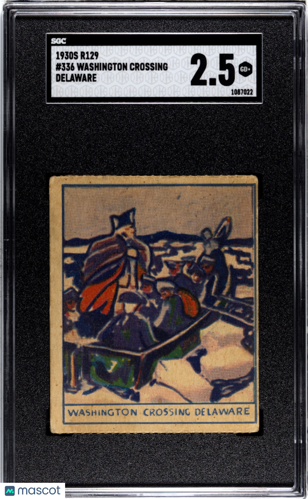 1930s R129 Washington Crossing Delaware #336 SGC 2.5