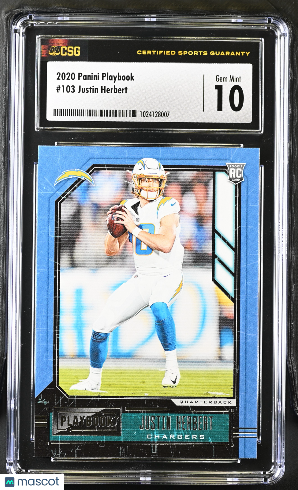 2020 Panini Playbook Justin Herbert Rookie CGC 10 GEM MINT San Diego Chargers