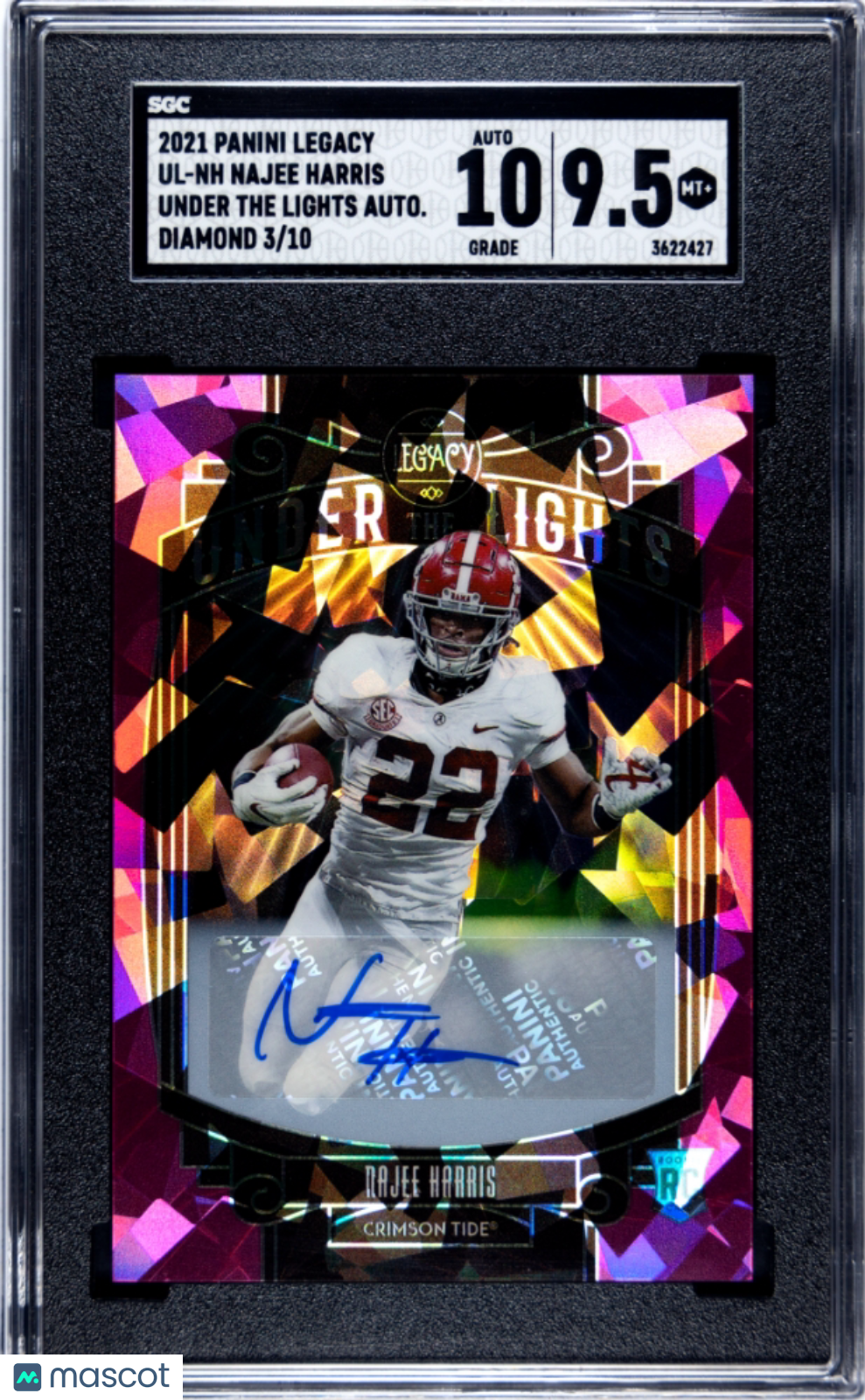 2021 Panini Legacy Najee Harris Under Lights Autograph Diamond Auto 10 SGC 9.5