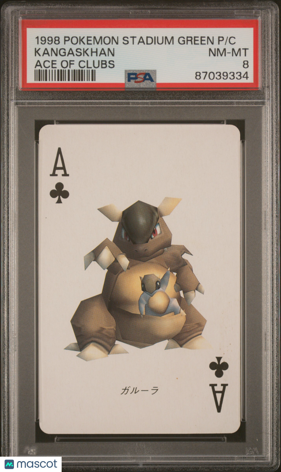 1998 Pokemon Stadium Green Version Playing Cards Kangaskhan PSA 8 Ace of Clubs