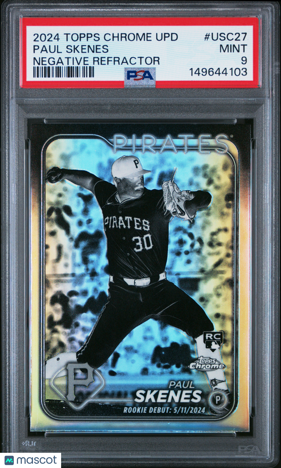 2024 Topps Chrome Update Paul Skenes Negative Refractor Rookie PSA 9 MINT