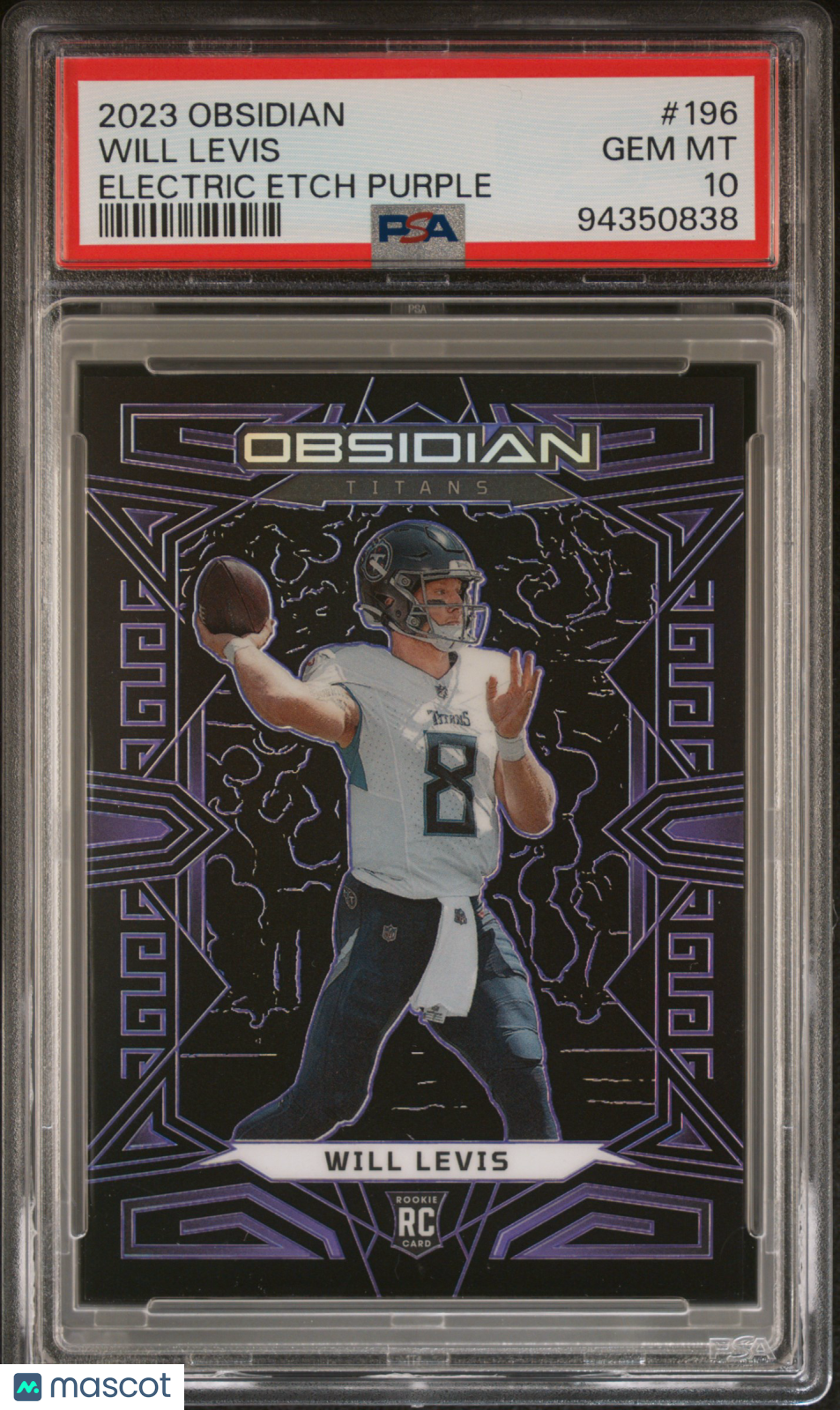 2023 Panini Obsidian Will Levis Electric Etch Purple /75 #196 PSA 10