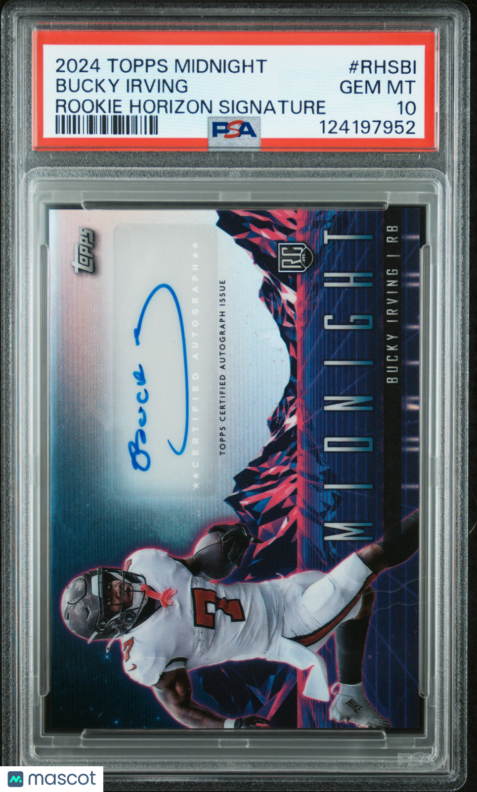 2024 Topps Midnight Rookie Horizon Signatures Bucky Irving #RHSBI PSA 10