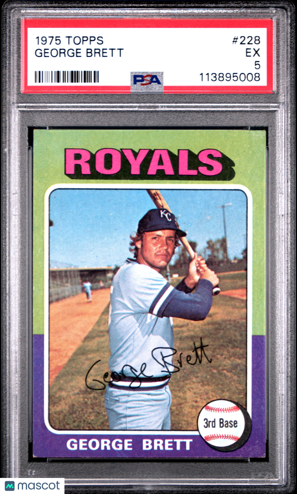 1975 Topps George Brett Rookie #228 PSA 5 Kansas City Royals