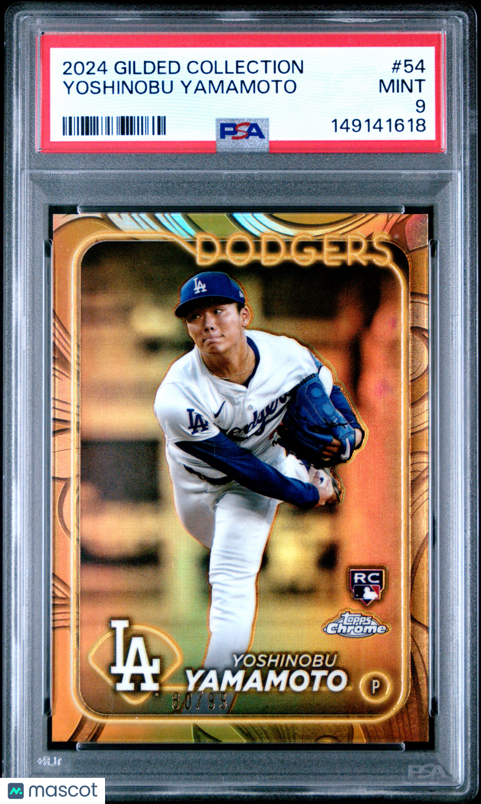 2024 Topps Gilded Collection Yoshinobu Yamamoto 80/95 #54 PSA 9