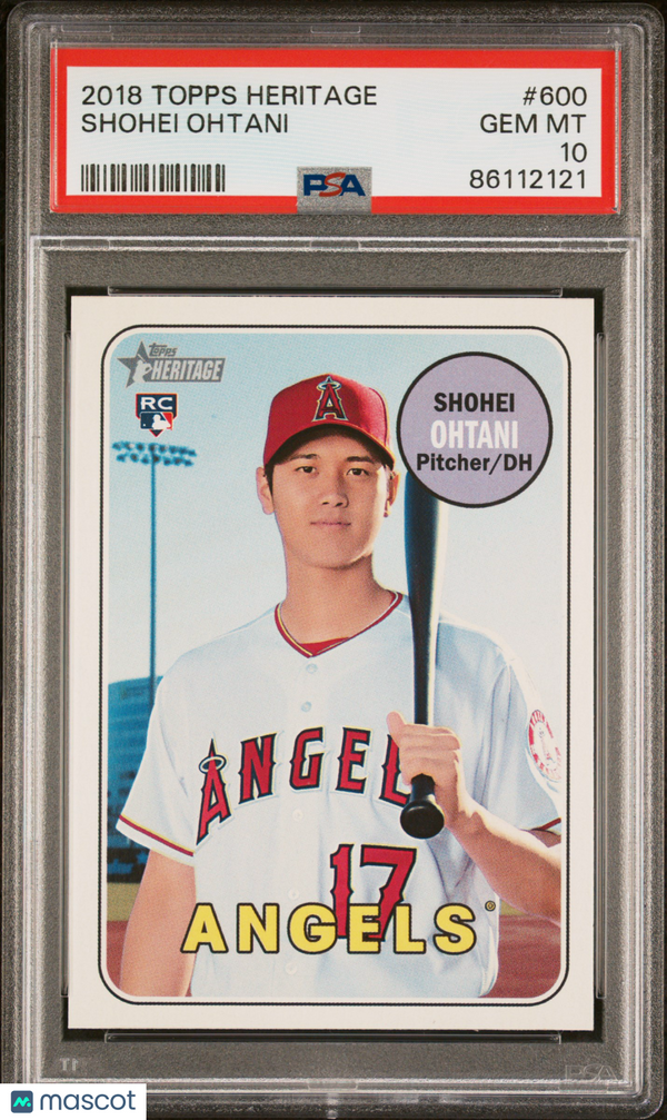 2018 Topps Heritage Shohei Ohtani #600 PSA 10