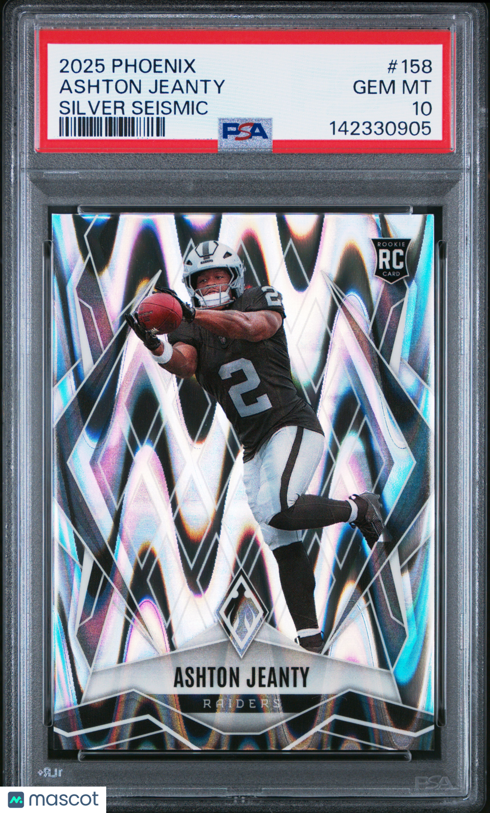 2025 Panini Phoenix Ashton Jeanty Silver Seismic Rookie PSA 10 GEM MINT Raiders