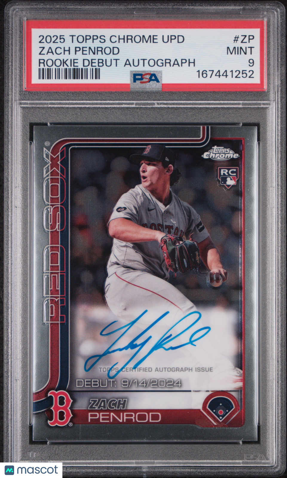 2025 Topps Chrome Update Rookie Debut Autographs Zach Penrod Rookie PSA 9 MINT