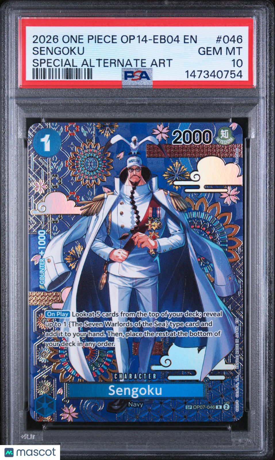 2026 One Piece Sengoku #046 Special Alternate Art PSA 10 GEM MINT OP07-046