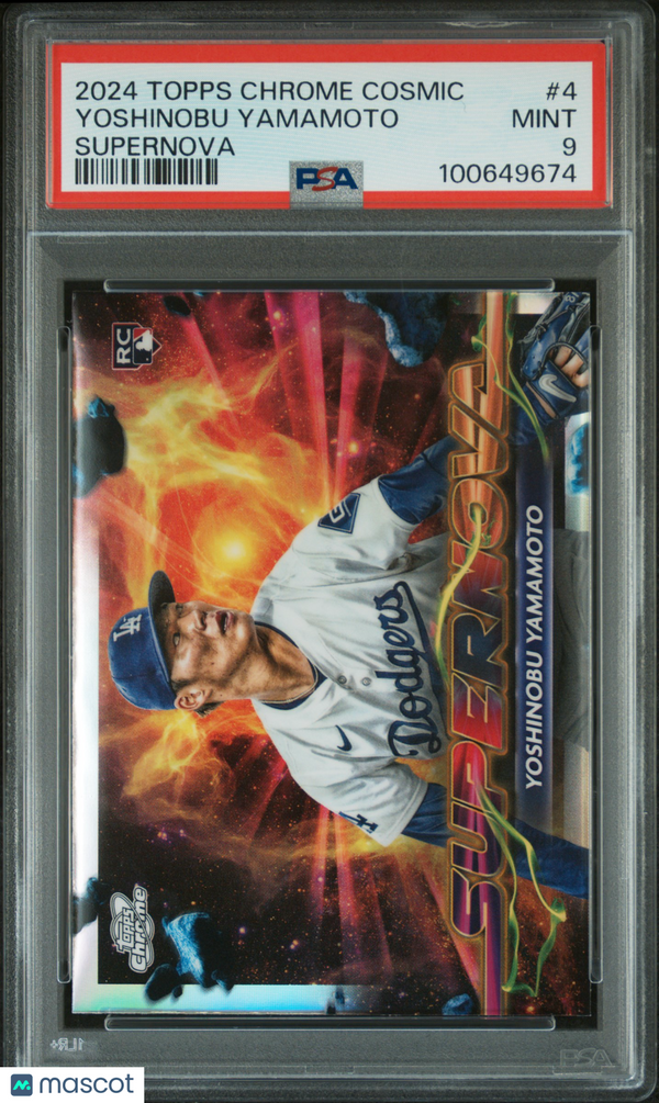 2024 Topps Chrome Cosmic Supernova Yoshinobu Yamamoto #4 PSA 9 MINT RC