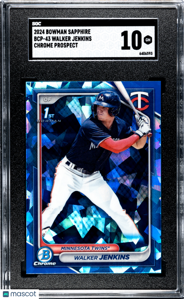 2024 Bowman Sapphire Walker Jenkins Chrome Prospect #BCP-43 SGC 10 GEM MINT