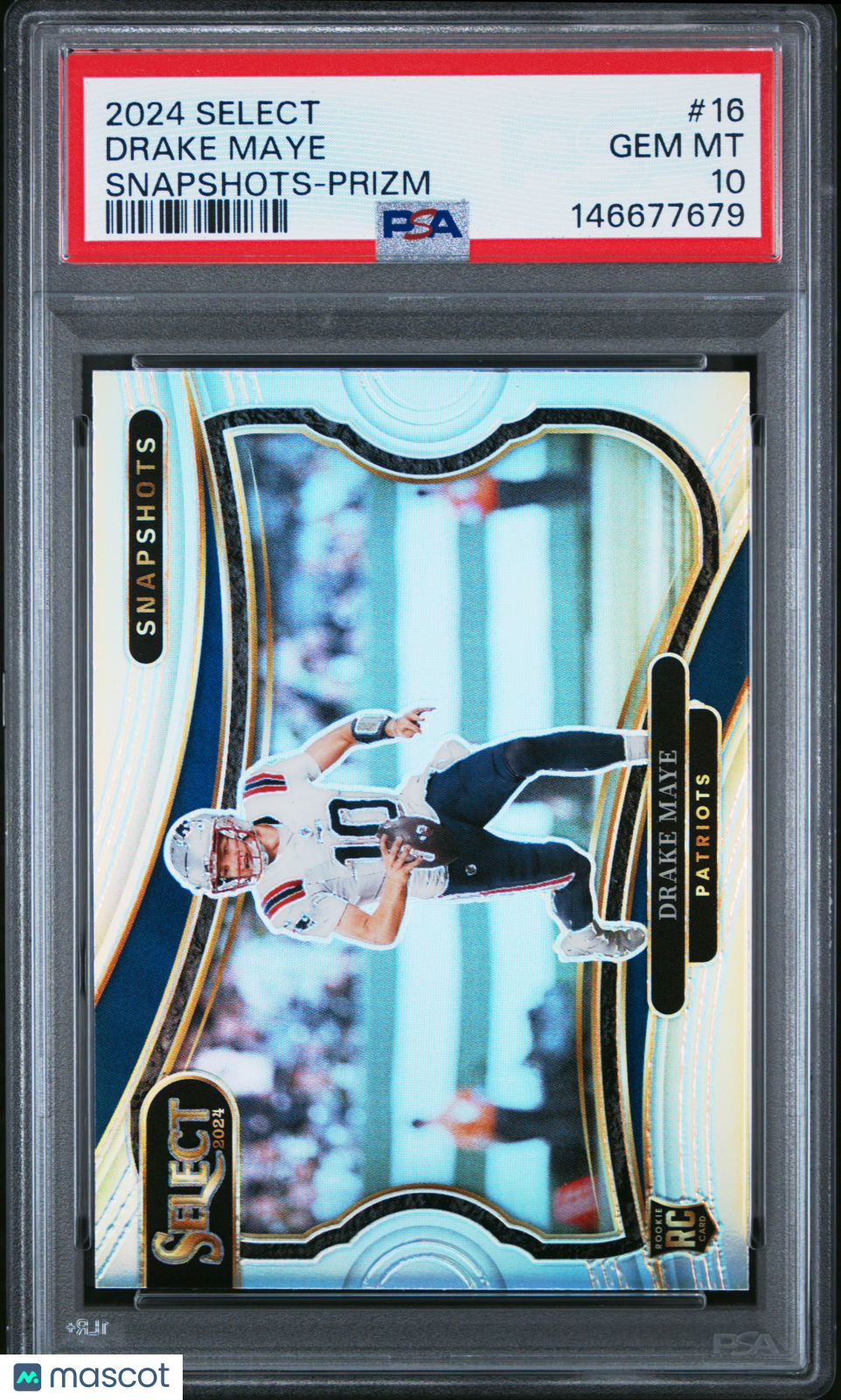 2024 Panini Select Snapshots Drake Maye Prizm #16 PSA 10