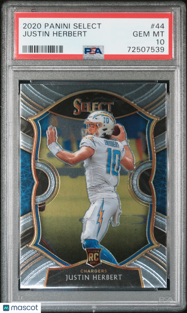 2020 Panini Select Justin Herbert #44 PSA 10