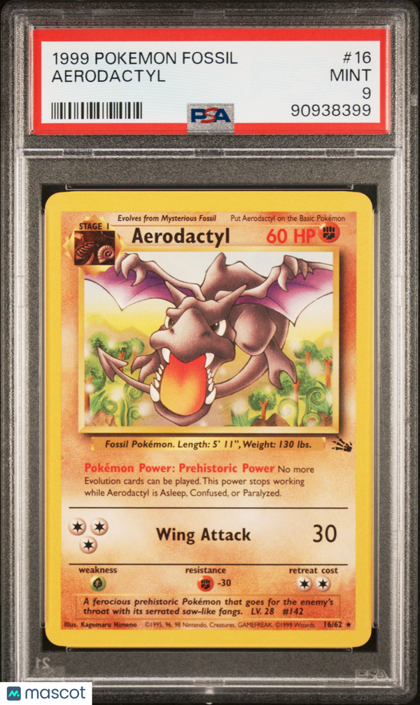 PokéMon TCG Aerodactyl #16 PSA 9