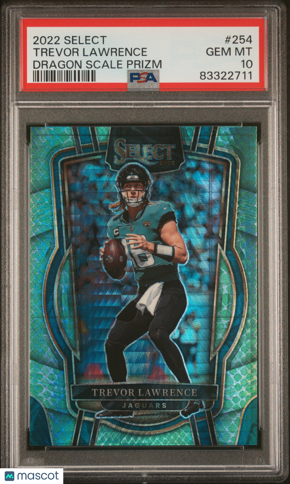 2022 Panini Select Trevor Lawrence Dragon Scale Prizm #254 PSA 10