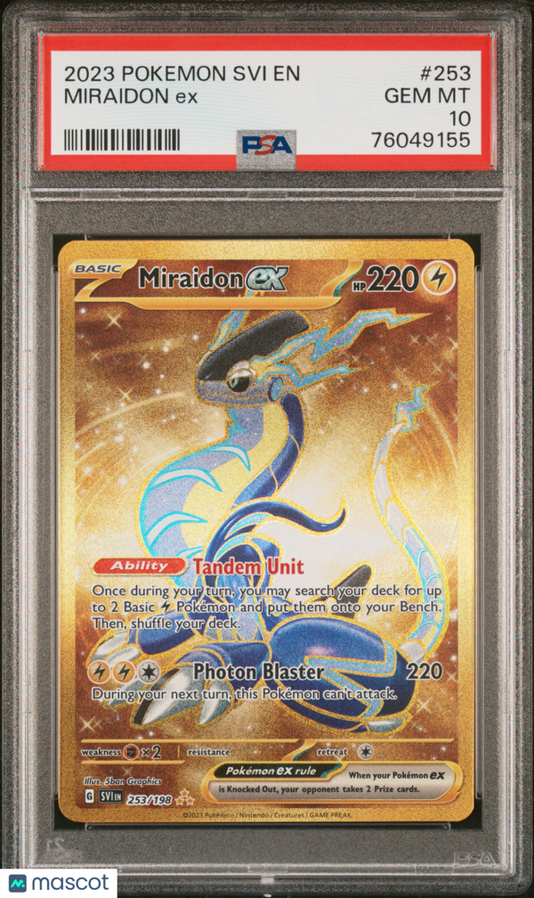 2023 Pokemon Svi EN-Scarlet & Violet Miraidon EX #253 Hyper Rare PSA 10
