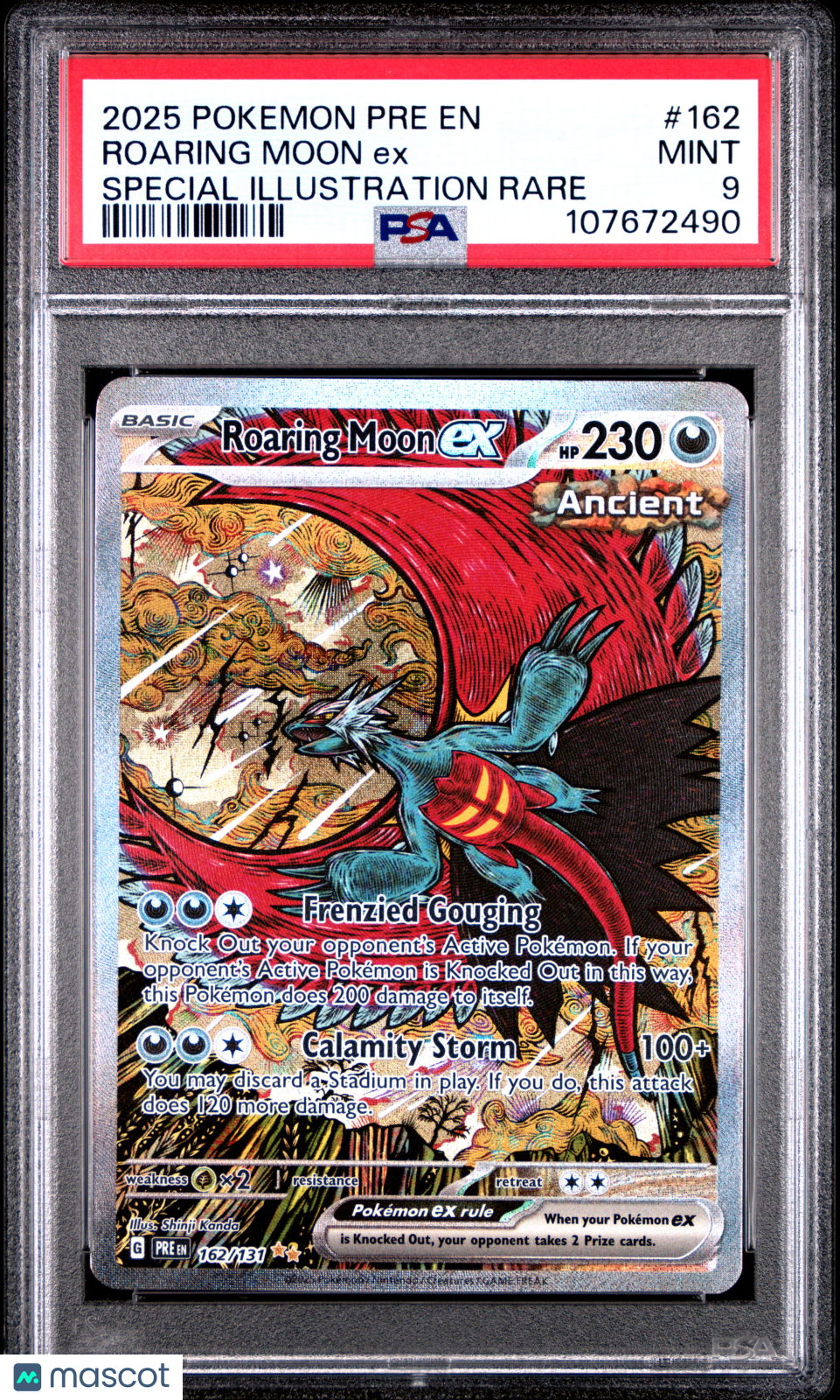 2025 Pokemon Pre EN-Prismatic Evolutions Roaring Moon EX #162 SAR PSA 9