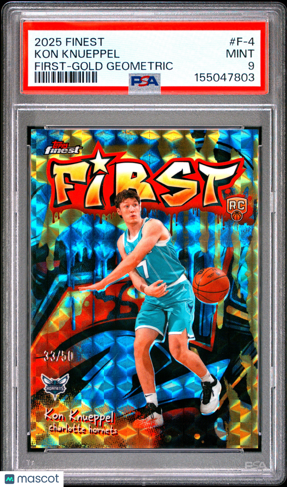 2025 Topps Finest First Kon Knueppel Gold Geometric 33/50 #F-4 PSA 9