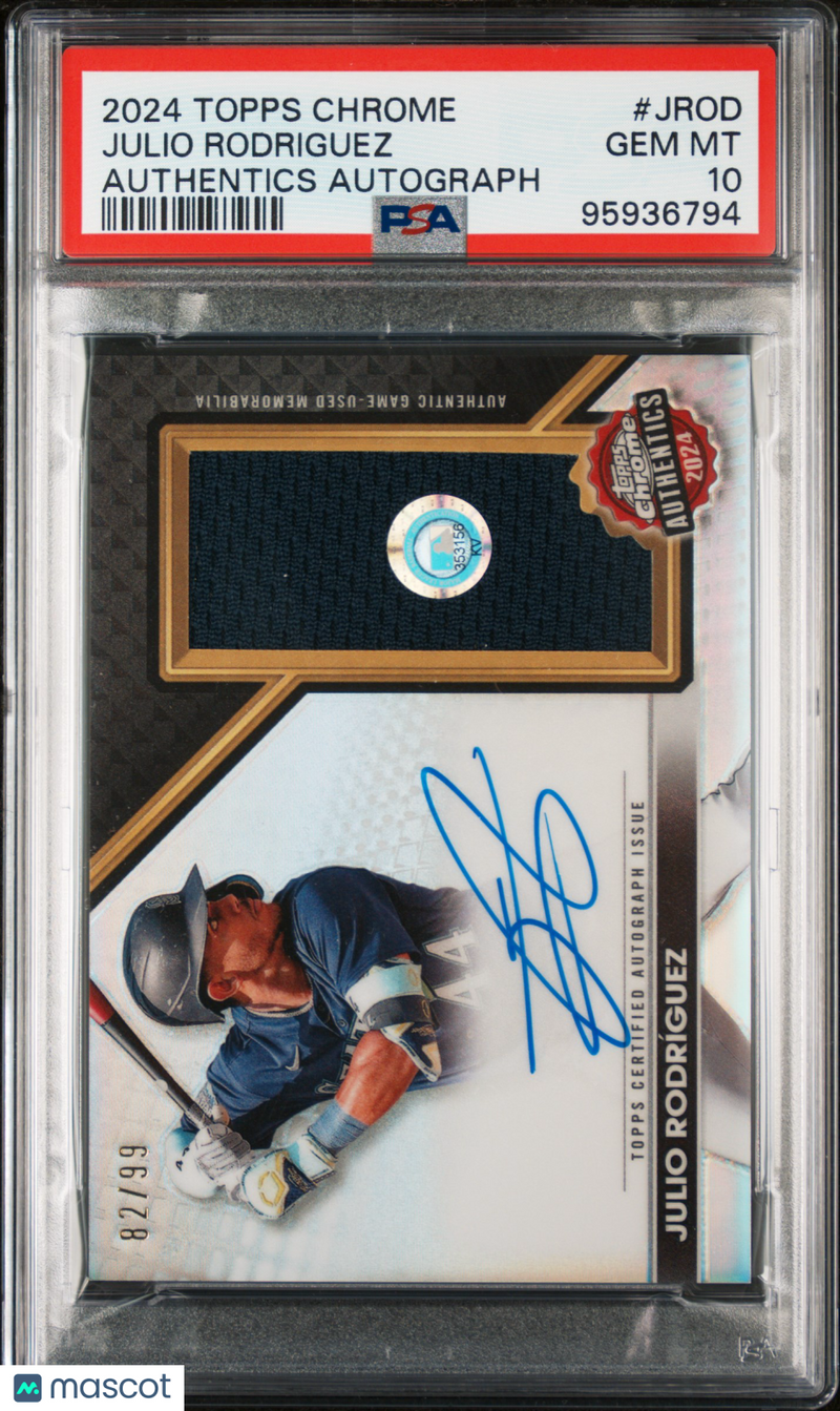 2024 Topps Chrome Topps Chrome Authentics Autographs Julio Rodriguez PSA 10