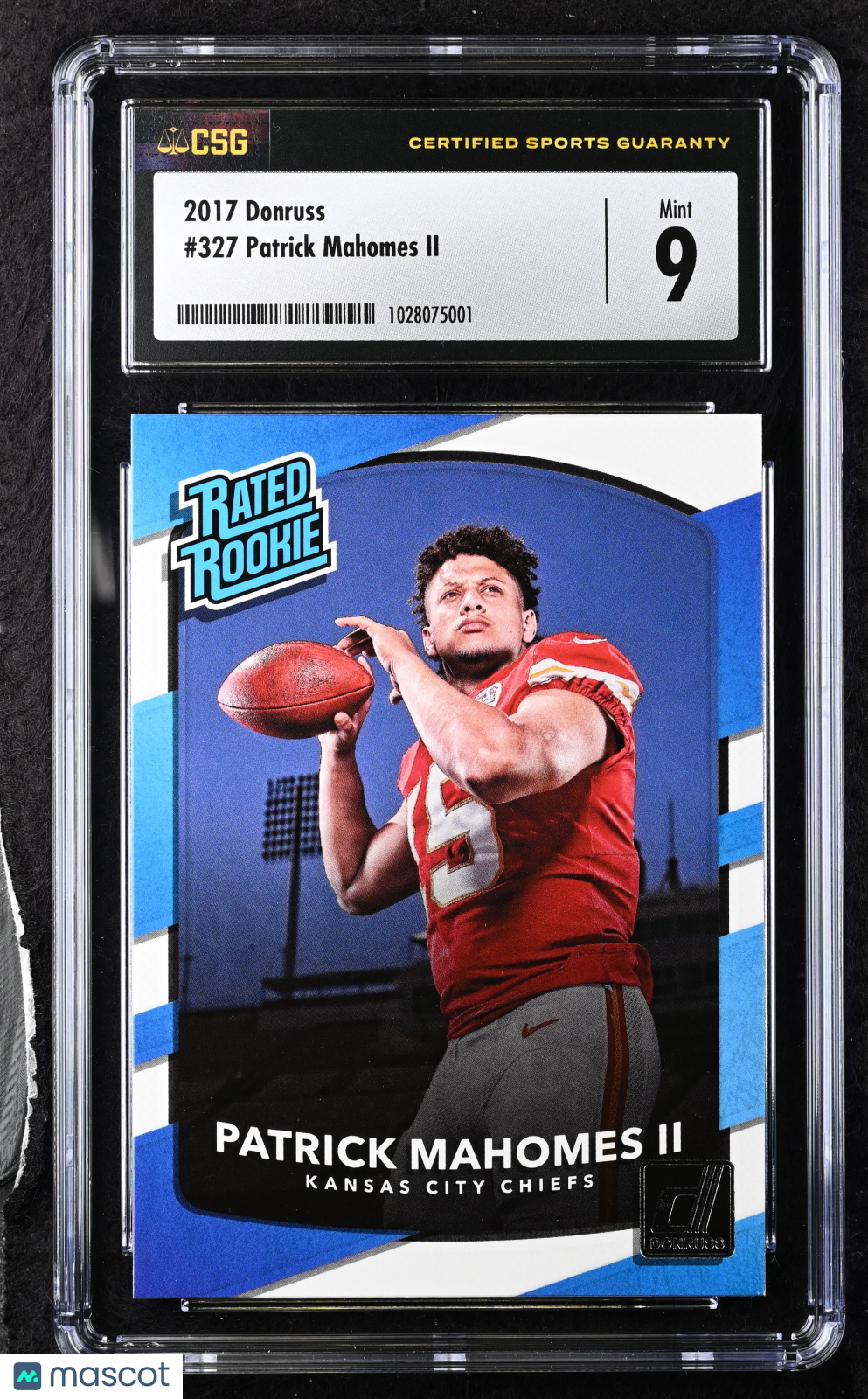 2017 Donruss Patrick Mahomes II Rookie #327 CGC 9 MINT Kansas City Chiefs