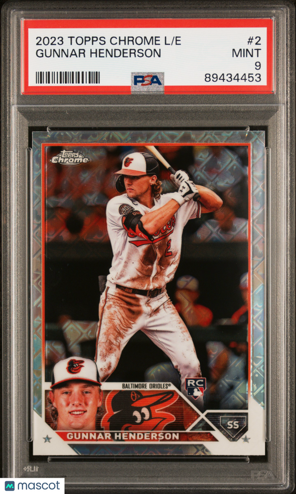 2023 Topps Chrome Logofractor Edition Gunnar Henderson #2 PSA 9