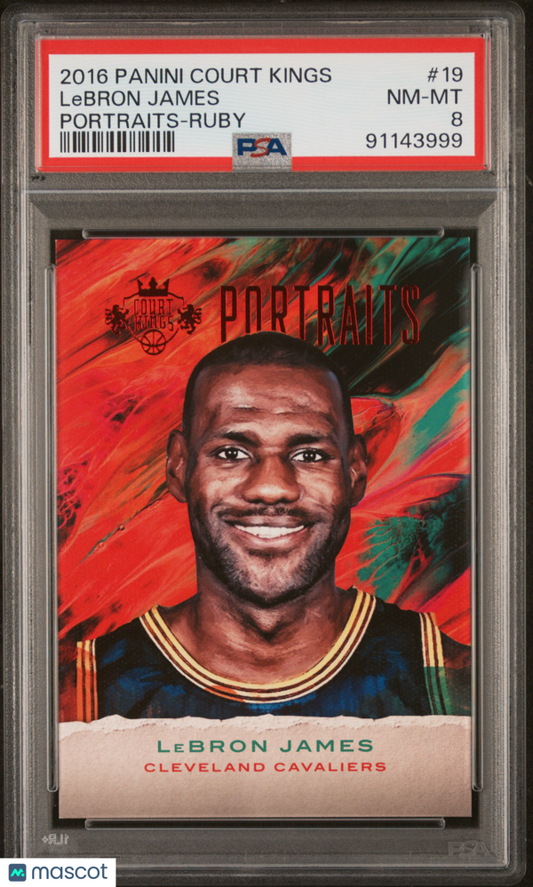 2016 Panini Court Kings Portraits LeBron James Ruby #19 PSA 8 SUPER RARE /75