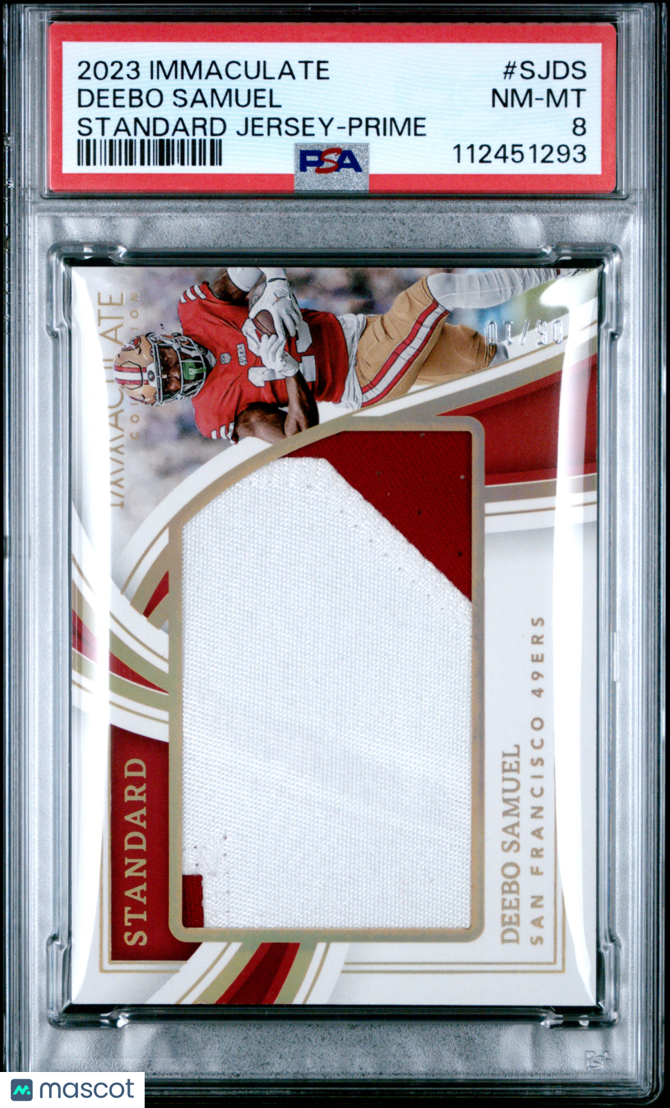 2023 Immaculate Collection Standard Jerseys Deebo Samuel Prime 05/10 #SJDS PSA 8
