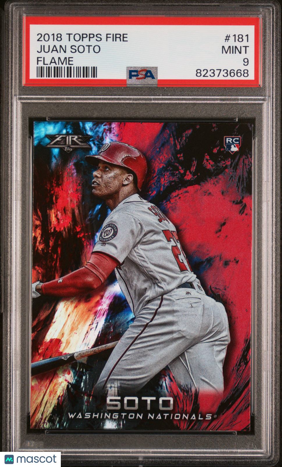 2018 Topps Fire Juan Soto Flame #181 PSA 9 Washington Nationals