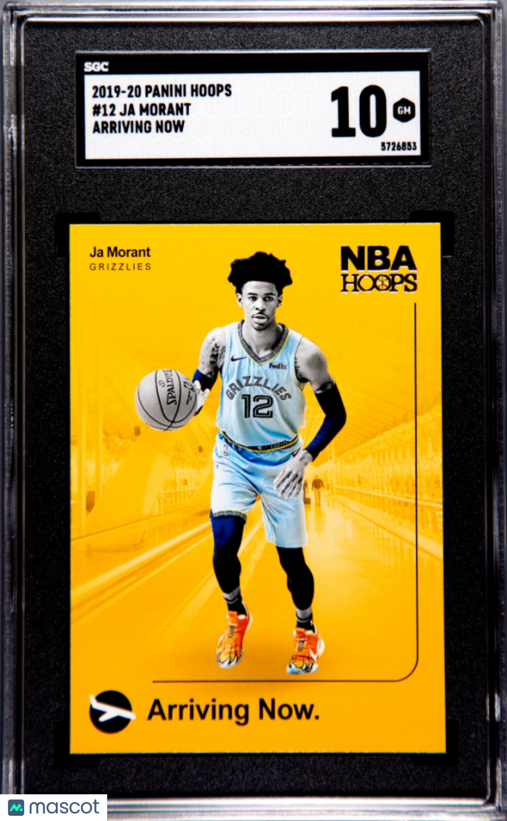 2019 Panini Hoops Ja Morant Arriving Now Rookie #12 SGC 10 Memphis Grizzlies