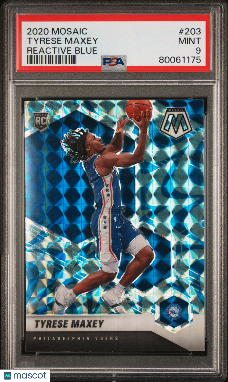 2020 Panini Mosaic Tyrese Maxey Reactive Blue Rookie