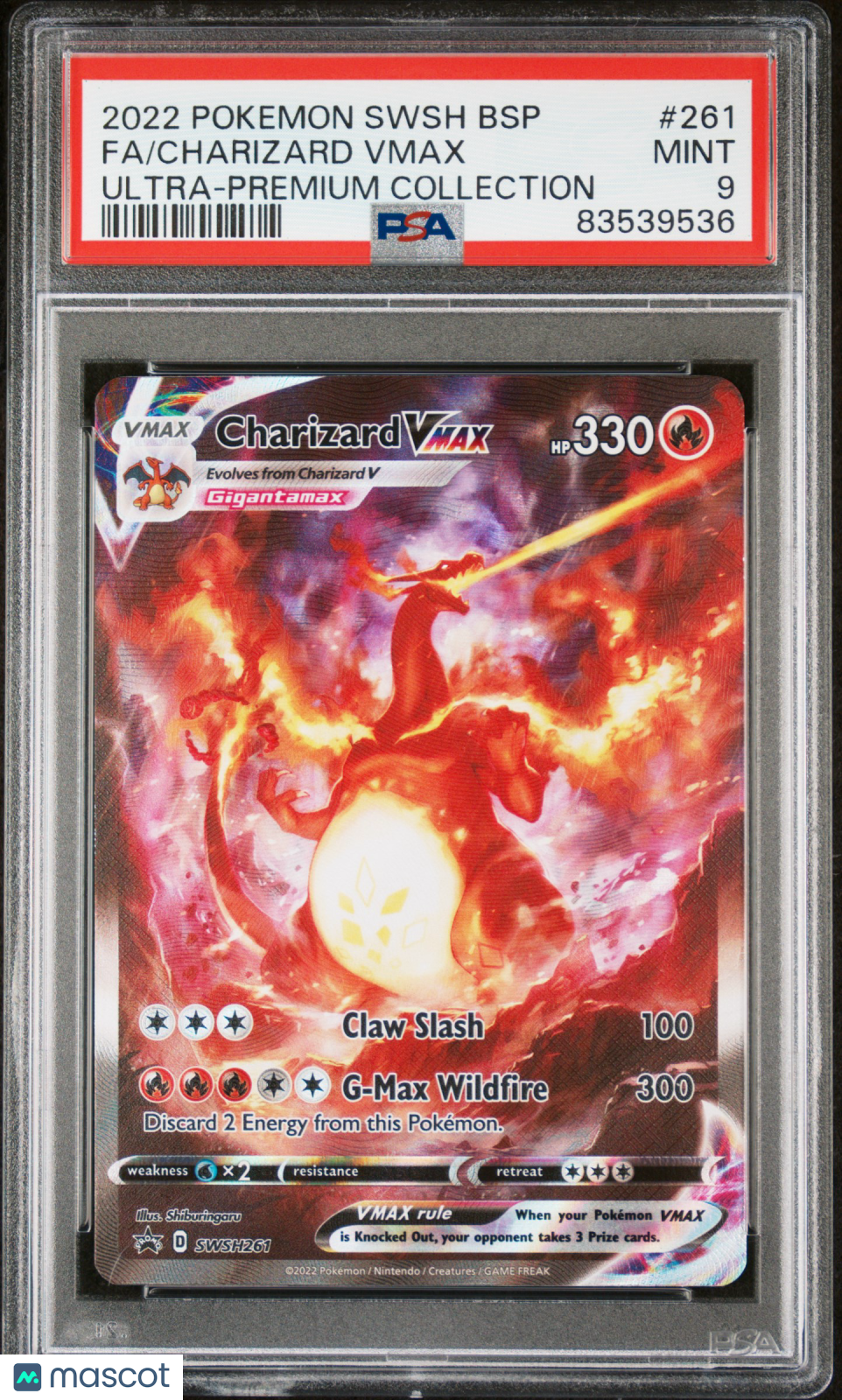 2022 Pokemon SWSH Black Star Promo Charizard VMAX #261 UPC FA PSA 9 MINT