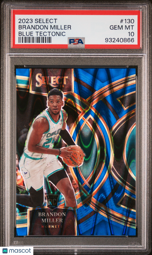 2023 Panini Select Brandon Miller Blue Tectonic /99 Premier #130 PSA 10