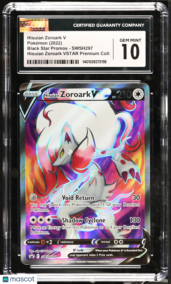 Pokémon Hisuian Zoroark V #SWSH297 English CGC 10