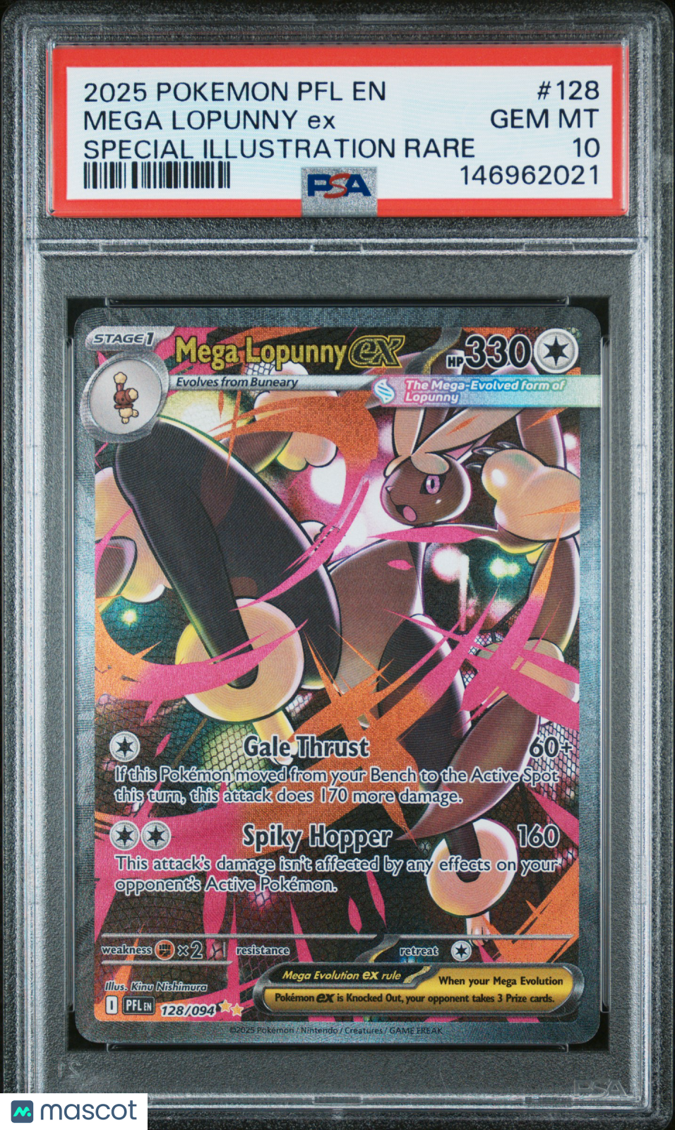 2025 Pokemon PFL EN-Phantasmal Flames Mega Lopunny EX #128 PSA 10