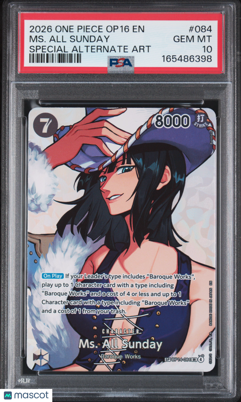 2026 One Piece OP16 MS. All Sunday #084 Special Alternate Art PSA 10
