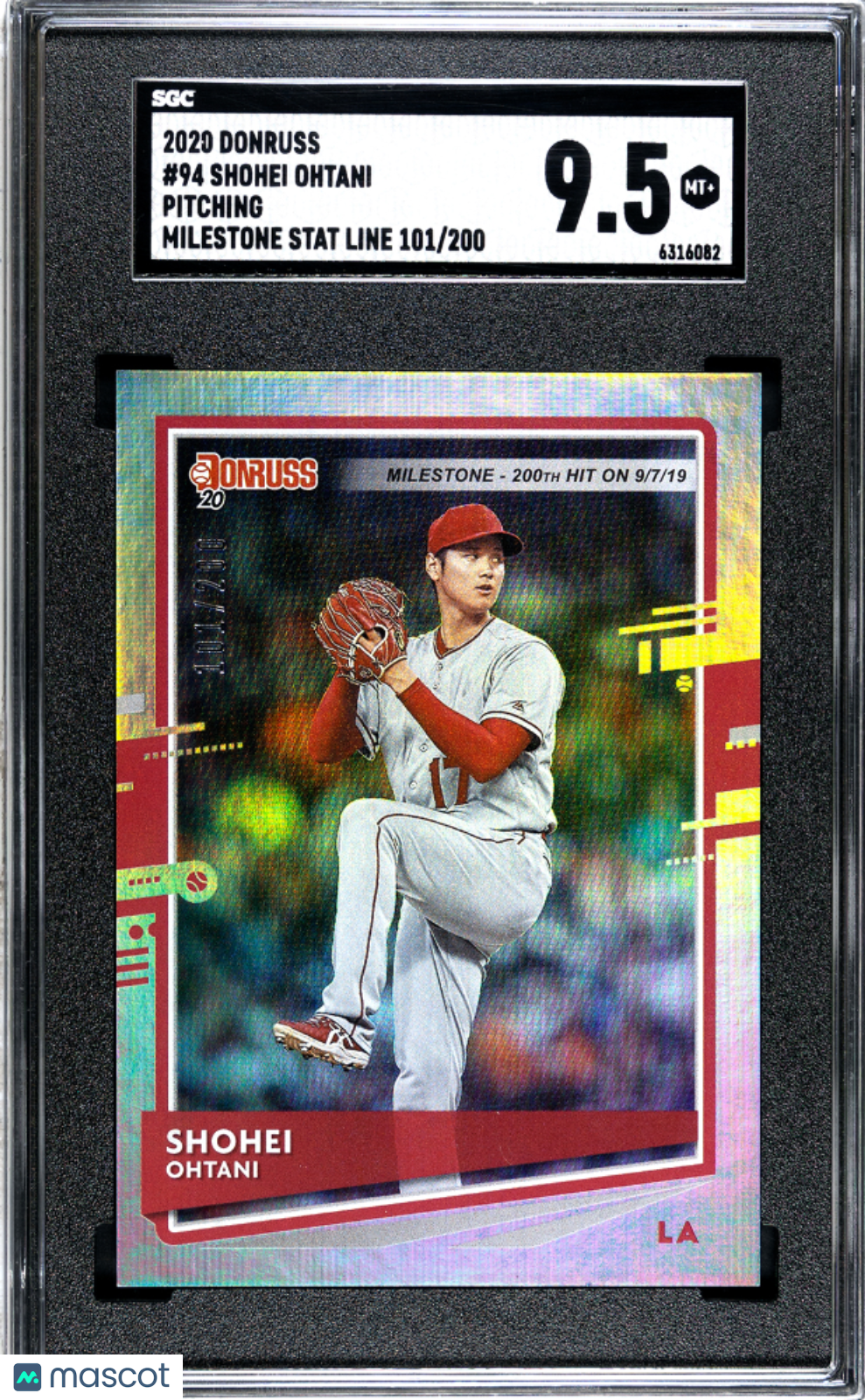 2020 Donruss Shohei Ohtani Pitching Season Stat Line /299 SGC 9.5  Angels