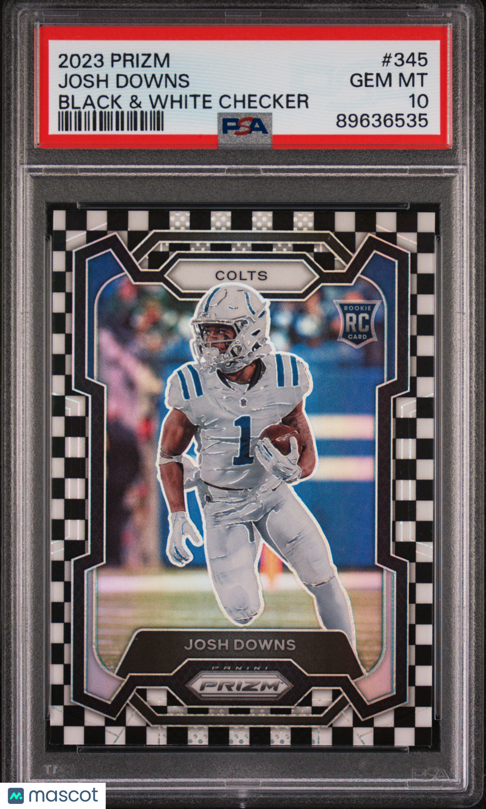 2023 Prizm Josh Downs Black & White Checker Rookie #345 PSA 10 GEM MINT Colts